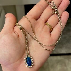 Kendra Scott Gold adjustable Blue stone necklace